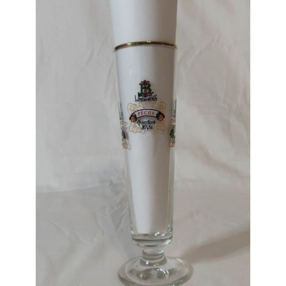 Lindeman's Fluted Gold Rim Beer Glass